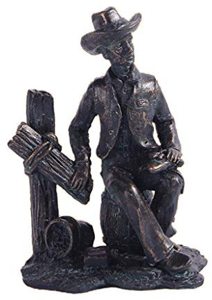 Tubayia Mini Amerikanische Cowboy Harz Statue Dekofigur Tischfigur Wohnkultur Ornament Geschenk