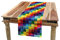 ABAKUHAUS Patchwork Tischläufer, Regenbogen-Retro Patchwork, Esszimmer Küche Rechteckiger Dekorativer Tischläufer, 40 x 180 cm, Rot Gelb Blau