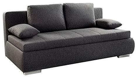 Nicht Zutreffend Schlafsofa Schlafcouch Funktionssofa | B 210 cm x T 112 cm | Flachgewebe | Grau | Schlaffunktion | Bettkasten