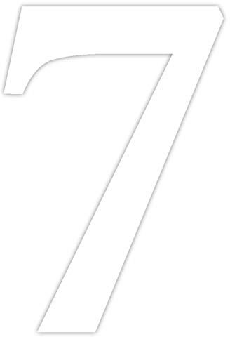 Zahlen-Aufkleber Nr. 7 in weiß I Höhe 20 cm I selbstklebende Haus-Nummer, Ziffer zum Aufkleben für Außen, Briefkasten, Tür I wetterfest I kfz_464_7