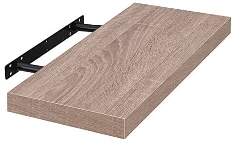 EUGAD Wandregal Wandboard Buchregal Hängeregal DVD CD Regal Holz Board 50cm Eiche 0115QJ