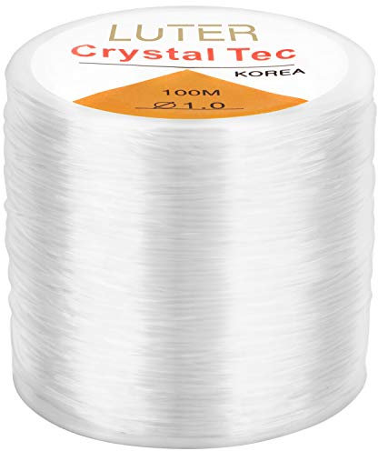 Luter 1 mm elastisches Armband, Kordel, Kordel zum Löschen, Stretchy mit Perlen, für Herstellung von Schmuck, Halskette, Halskette (328 ft)