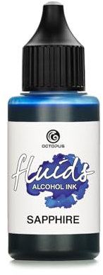 Octopus 30ml Fluids Alcohol Ink BLUE SAPPHIRE, Tinta al alcohol para Fluid Art y Resin Art, azul