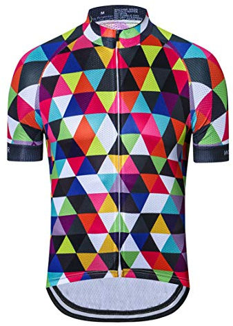 Fahrrad Trikot Männer Fahrrad Trikot MTB Trikot Reißverschluss Mountain Road Fahrrad Tops T-Shirts Atmungsaktive schnell trocknende Kleidung Sommer Rennrad Trikot Herrenbekleidung bunt L.