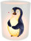 Mr. & Mrs. Panda Windlicht aus Glas Pinguin Diät - Geschenk, Teelichtglas, Glas Windlicht, Teelichter, Gewicht, Teelichthalter, Pinguine, glücklich,