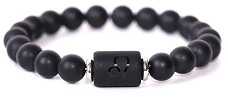 Stein Armband,Naturstein Armreif 7 Chakra 8Mm Obsidian Wulstige Sternbilder Löwe Energie Charme Bracelets Für Angst Männer Mädchen Paar Weihnachten Geschenk Schmuck