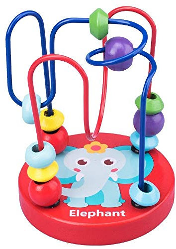 Uteruik Bead Maze Wooden Roller Coaster Toys Wire Maze Educational Toy Gift for Kids (#A)