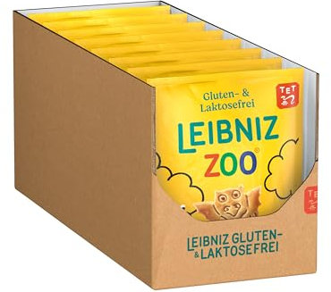 LEIBNIZ ZOO Gluten- & Laktosefrei, 8er Pack, Butterkekse mit Motiven aus der Fabelwelt, glutenfreie & laktosefreie Kekse in der Großpackung als Vorrat oder zum Verkauf (8 x 100 g)