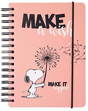 Grupo Erik Bullet Journal Dotted A5 Snoopy - Hard Cover Notizblock A5 Ringbuch Notizbuch A5 Dotted Tagebuch für Erwachsene und Kinder