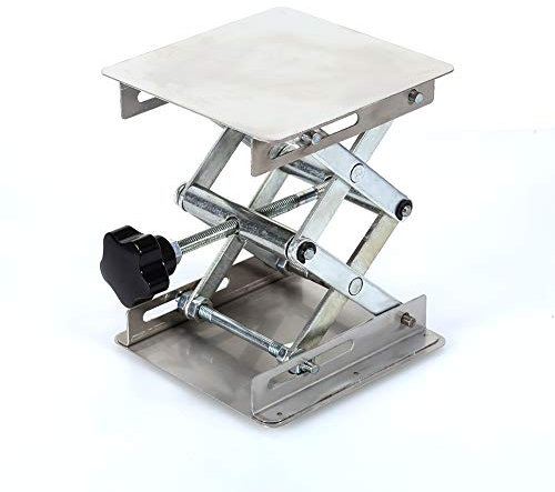 Piattaforma di sollevamento Vikye in acciaio inossidabile, piattaforme di sollevamento da laboratorio 100X100mm Forbice per rack per esperimenti scientifici