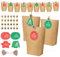 Homewit Adventskalender zum Befüllen 24 Weihnachtskalender Adventskalender 2023 kinder Geschenk Papiertüten Kraftpapiertüten DIY inkl. 24 Stern Klammern/24 Weihnachten Etiketten Tags/10m Hanfseil