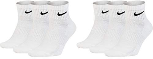 Nike Unisex Trainingssocken Quarter Everyday Lightweight Ankle Socks SX7677 6 Paar, Größe:46-50, Artikel:-100 white