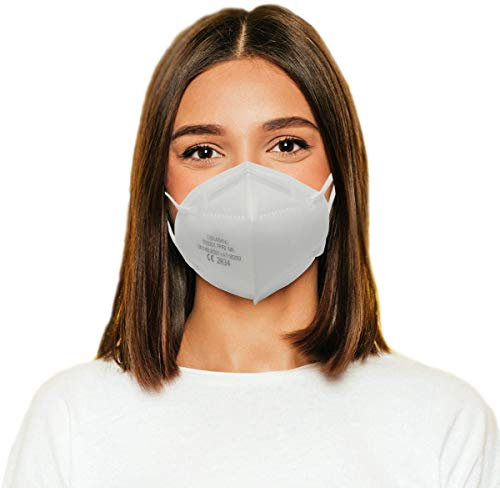 CALIYO Maske 20 STK mit CE2834 Zertifiziert Partikelfiltrierende Schutzmaske masken mundschutz 5-Lagig EU Norm EN 149:2001