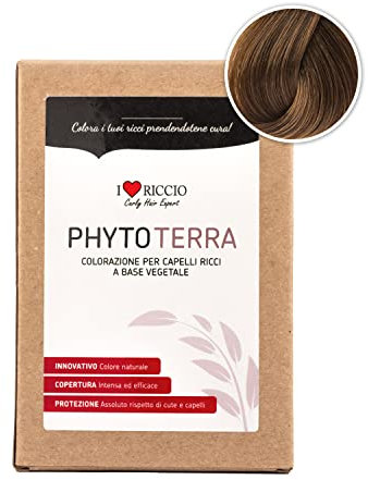 I Love Riccio PhytoTerra Colorazione per Capelli Ricci a Base Vegetale, Colore Capelli Naturale, Tonalizzante Capelli Ricci, Ravviva e Rafforza i Riflessi, Nuance Nocciola, 80 g