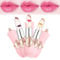 Pakivs 3Pcs Crystal Flower Jelly Lipstick Set,Magic Temperature Color Change Lip Gloss Long Lasting Clear Nutritious Moisturizer Lip Balm (Pink)