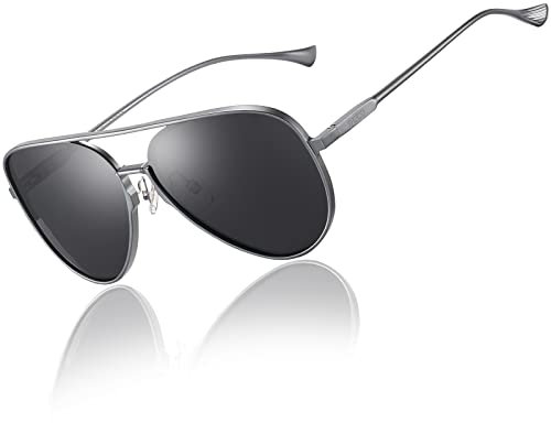 DUCO Herren Polarisierte Sonnenbrille Klassische Unisex Fliegerbrille UV400 Filter Kategorie 3 3025H (Gunmetal)