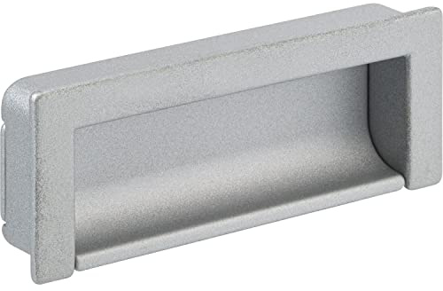 OBF 08 9543 31 Grimme Muschelgriff (Griffmuschel) Atauro, Breite 108 mm Einlassgriff Einlassmaß 104 x 38 mm Muldengriff ZN verchromt matt, Silber