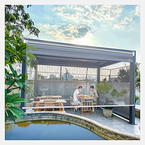 SHUGUANGGUDE Transparent Vinyl Roller Shade Blind,Clear Waterproof Roll Up Blinds for Outdoor Pergola Patio,0.5mm Thick HD Transparent Screens,Transparent PVC Curtain,110x220cm/43.3x86.6in