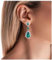 Dervivea - Pendientes de esmeralda con forma de lágrima vintage, pendientes de cristal verde, pendientes colgantes de diamantes de imitación verdes, pendientes de gota de piedra preciosa esmeralda