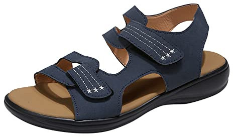 Dasongff Sandales Femme Été Confortable Large Sandales Gladiateur Été Légères Chaussures Semelle Fin Nu Pieds Été Confortable Chaussures de Plage Les Femme Sandales