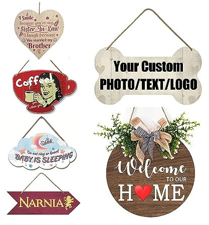 Letreros de Madera Decorativos Personalizados para Puerta - Letrero de Granja Retro para Colgar - Manualidades y Decoraciones