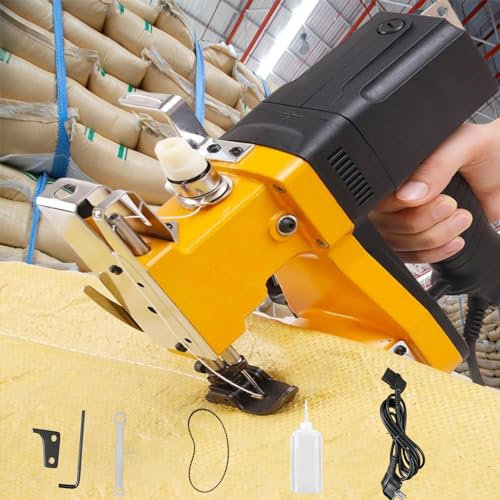 Maquina de Coser Portatil, Sacos Maquinas de Coser Maquina de Tejer 220V Portátil Máquina Selladora para Bolsa dePlástico de Papel de Arroz de Saco de Piel de Serpiente Tejida