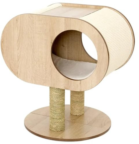 Jack und Vanilla – Molly Cat Tree Cocoon – Stabiler und langlebiger Katzenturm – Interaktiver Katzenspielplatz – Modernes und Elegantes Design – Braun