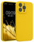 kwmobile Carcasa Compatible con Apple iPhone 15 Pro MAX Funda - Case TPU y Silicona con Interior de Microfibra - Suave Protector antigolpes para móvil - Amarillo chillón