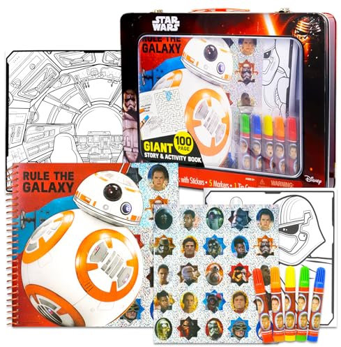 STAR WARS Activity Story Spieldose – Riesiges 100-seitiges Geschichten- und Aktivitätsbuch mit Malvorlagen, Spielen, Puzzles, Aufklebern und mehr