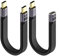 Leehitech 2×13CM 240W USB C to USB C Short Flat Cable, 40Gbps Data Transfer Thunderbolt 4 Flat Cable, Support 48V/5A Safe Charging and 8K@60Hz Display for iPhone 16/15, Macbook, iPad, Samsung and More