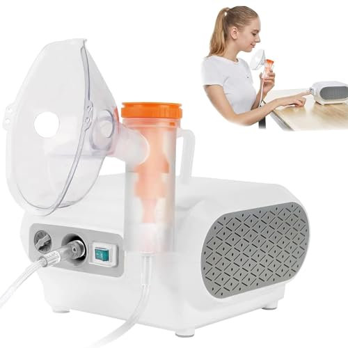 Sakmot Compact Compressor Ne-buliser Machine for Adults & Kids, Strong Mist Ne-bulizer for Home and Travel Use (White)