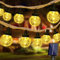 Joomer Solar Lichterkette Aussen, 11M LED Solar Lichterkette Außen Wetterfest 8 Modi Vintage Hanfseil Kristall Kugeln Outdoor Lichterkette Warmweiß für Garten Party Hochzeit Pavilion Balkon