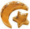 NOENNULL Moon Star Shaped Trays - 2 PCS Ramadan Serving Dishes for Eid Mubarak, Islam Muslim Eid Party Crescent Iron Platters Table Decoration Ornament, Food Pastry Dessert Display Holder