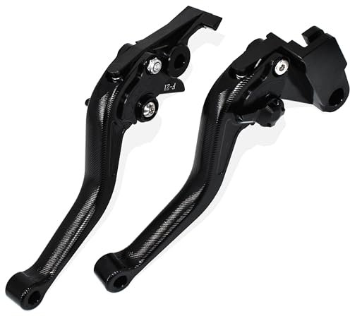 MTCRIGHTER 3D Fischgrätenmuster Kurzer Bremshebel Kupplungshebel für KTM 690 Duke/SMC/SMCR/Enduro R 2014-2021, CNC-Aluminiumlegierung hergestellt (Black)