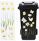 GORGECRAFT Wheelie Flower Stickers Waterproof Decorative Plant Butterfly Decals Self Adhesive Floral Outdoor Trash Can Sticker for Refrigerator Window Wall Door Home Decorations Yellow