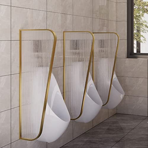 Urinal-Trennwand, Raumteiler mit Sichtschutz, wandmontierte Urinal-Schutzwand, Trennwand mit Edelstahlrahmen und durchscheinender Glasplatte für Badezimmer/Hotel/öffentliche Räume