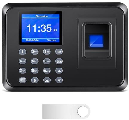 Diseleri Control Horario Empleados, Reloj de Fichar, Control Horario Empleados, Maquina de Fichar Empleados, Reloj para Fichar con 8G Memoria Flash (Kits de Seguridad-Datos de Asistencia)