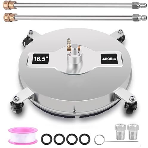 4000 PSI Nettoyeur Haute Pression,Nettoyeur de Surface Haute Pression en Acier Inoxydable, coupleur Rapide Haute Pression 1/4, pour allée, passerelle, Patio, Jardin