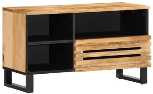 vidaXL Meuble TV 80x34x46 cm Bois Massif de manguier Brut