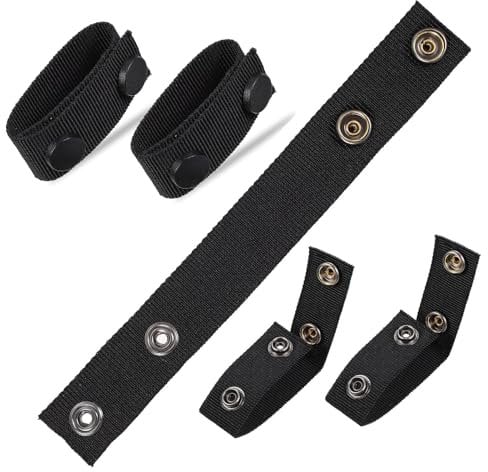 Gürtelschlaufen Nylon Duty Belt Keeper mit Doppelten Druckknöpfen, Robuste Gürtelhalter für Sicherheitspersonal, Bauarbeiter, Outdoor-Aktivitäten wie Camping und Wandern, 5 Stück, Schwarz