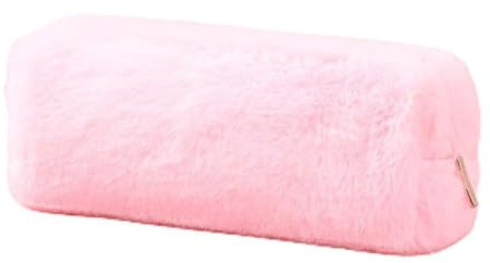 Anevous 1 Stück Weiches Plüsch Federmäppchen, Flauschiges Federtasche, Reißverschluss Plüsch Schreibwaren Tasche, Studenten Niedliches Organizer für Schule, Arbeit, Reisen, Kosmetik,Rosa