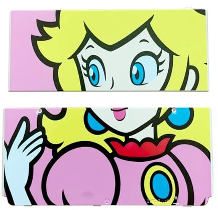 Limited for New3DS Extra Shell Replacement Cover Plates Pink Pretty Princess, for New 3DS Small Handheld Game Console, Custom Peach Edition Outer Top Bottom Faceplate Coverplate Accessories