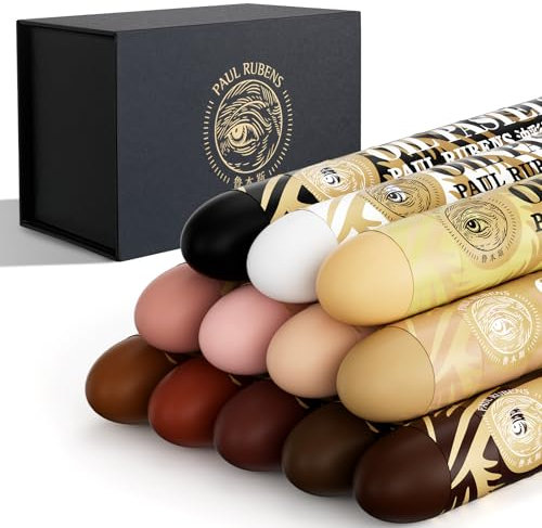 Paul Rubens Ölpastellkreide, 12 Portrait-Farben, super Jumbo-HaiYa, Künstlerhautton, weiche Ölpastellkreiden, lebendig und cremig, Kunstbedarf für Künstler, Anfänger, Studenten, Kunstmalerei, Zeichnen