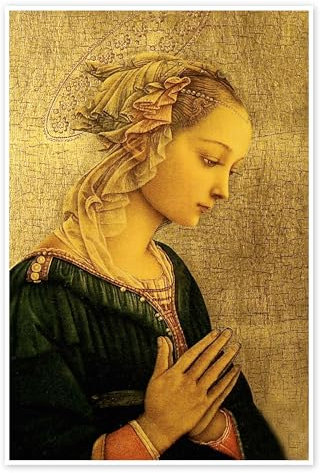Madonna Poster von Fra Filippo Lippi 80 x 120 cm Gelb Wandbilder Wanddeko