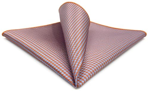 S&W SHLAX&WING Orange Hellblau Gemustertes Herren Einstecktuch für Sakko