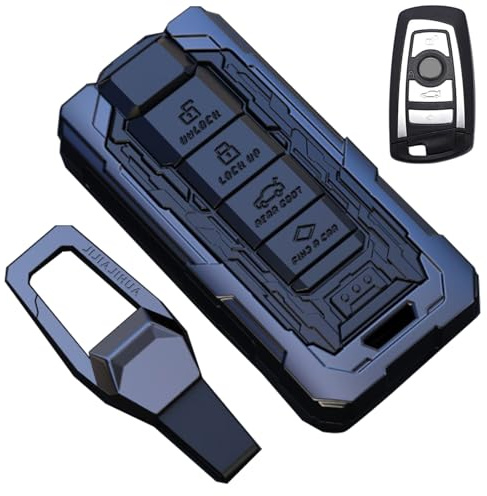 Mtverver Kompatibel mit BMW-Schlüsselanhänger-Abdeckung 1'F20/2'F22/3'F30/4'F32/5'F10/6'F11/7'F01/X3 F25/X4 F26/M3 M4 M5 M6, Metall-Schlüsselanhänger-Abdeckung für BMW-Schlüsselzubehör (B-Modell)