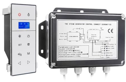 Stufa per Sauna, neratore di e for doccia nero CA da 3 kW, e for sauna umida con impostazione di tempo e temperatura IPX4 impermeabile,per sauna/doccia/bagno(VS-9007W-3KW-BP)