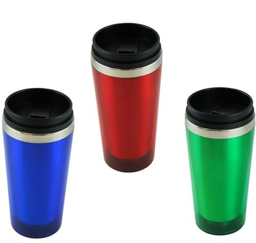 3X Insulated Travel Mugs Set 450ml Stainless Steel Coffee Cups Double Wall Vacuum Reusable Thermal Flask with Leakproof Lid Eco Friendly Hot Cold Drink Tumblers for Camping Office Travel