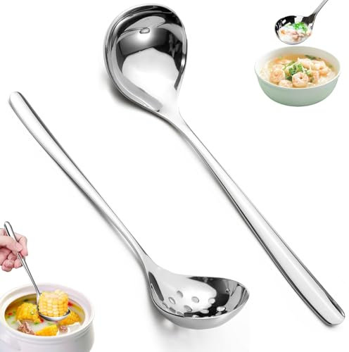 Yistoi Louche à Sauce, Louche Et Louche à Soupe, Louche à Mousse, Louche à Soupe En Acier Inoxydable, CuillèRe De Service De Soupes Et RagoûTs, Passe Au Lave-Vaisselle, Pour Cuisiner Dans La Cuisine