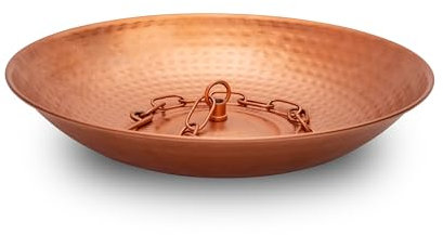 Voltogar Rain Chain Basin, Anchoring Basin for Rain Chain, Metal Bowl for Rain Chain Downspout Gutters, Rain Basin for Outdoor Garden, Lawn & Patio Water Feature, 11 Inches Diameter, Gold